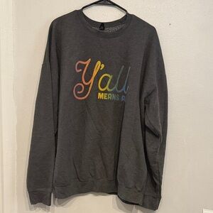 Gray 'Y'all Means All' Sweater